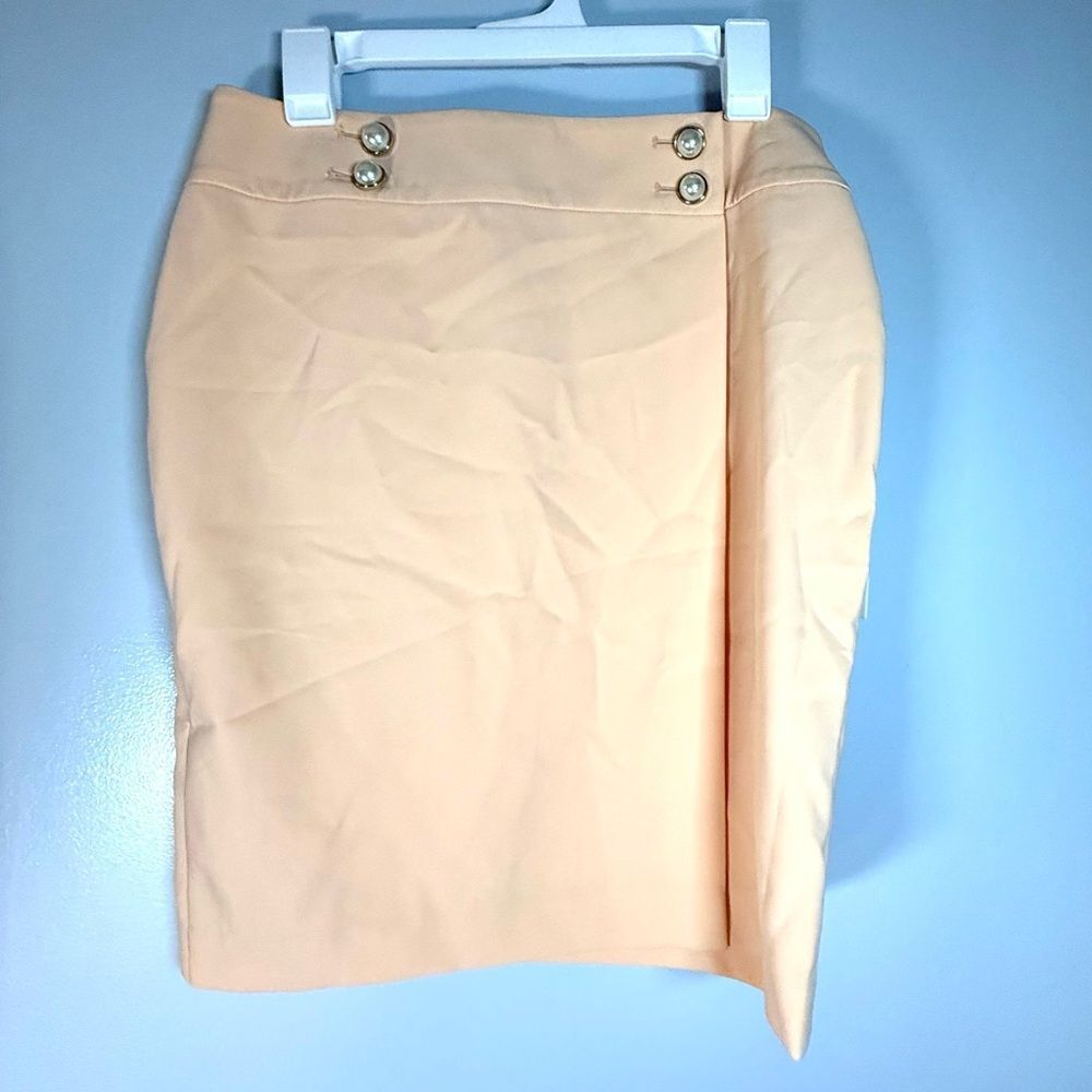 Calvin Klein Pencil Skirt Peach Women's Size 10P  Lined Stretch Career NWT